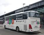 Ein chinesischer-Bus der Marke ANKAI am Flughafen Stuttgart, der Fa.